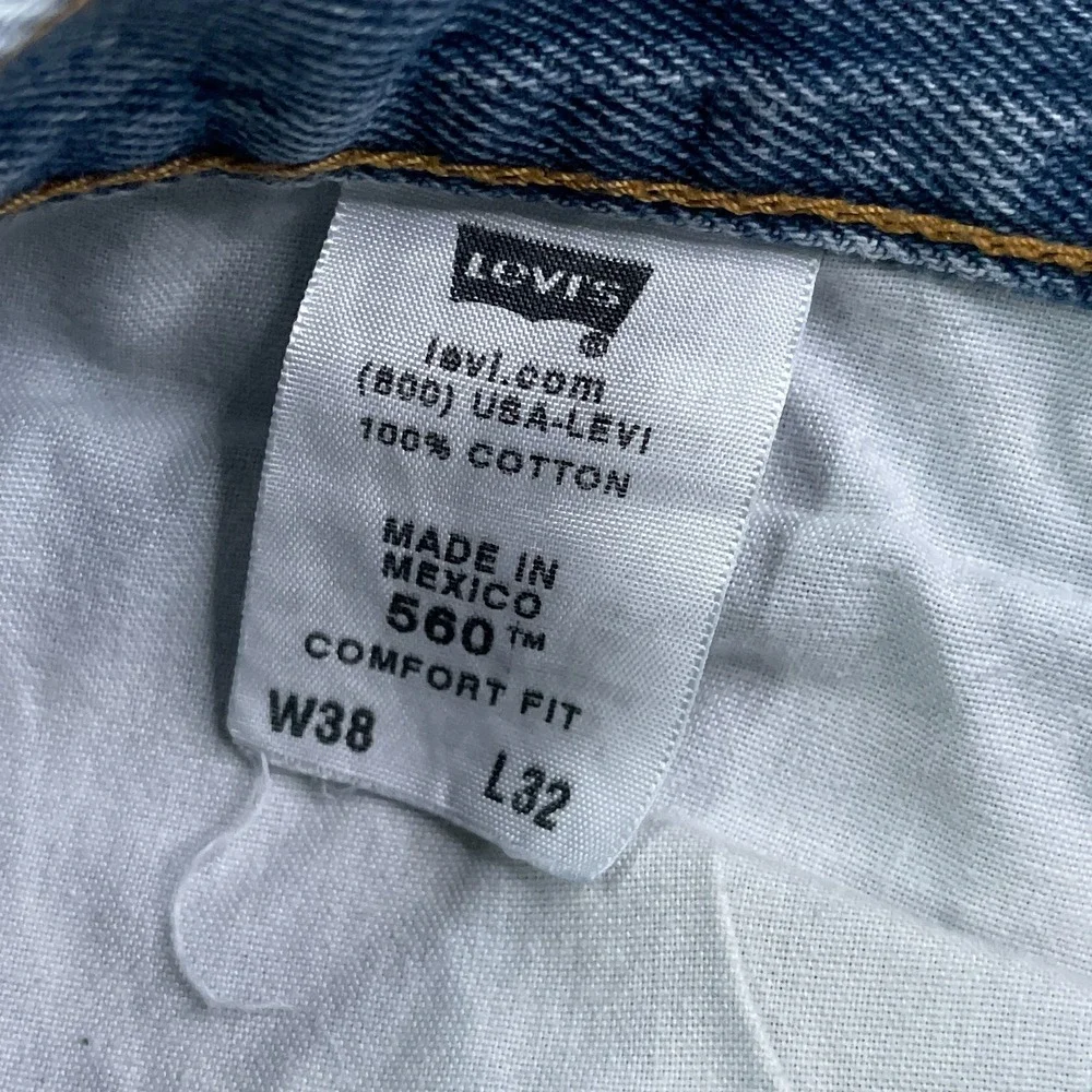 Levis Jeans Mens 38x32 Blue Comfort Fit 560 Relaxed Tapered Denim Baggy Skater